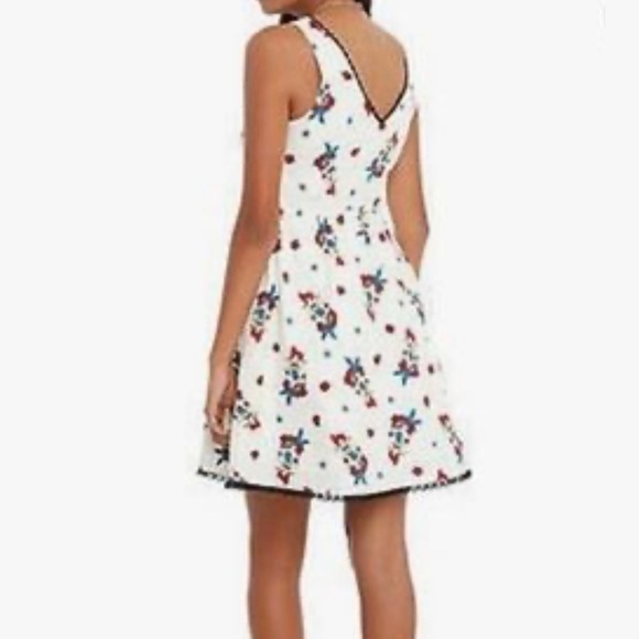 DISNEY Ariel Tattoo Print Sleeveless V-Neck Rockabilly Dress - Picture 3 of 12